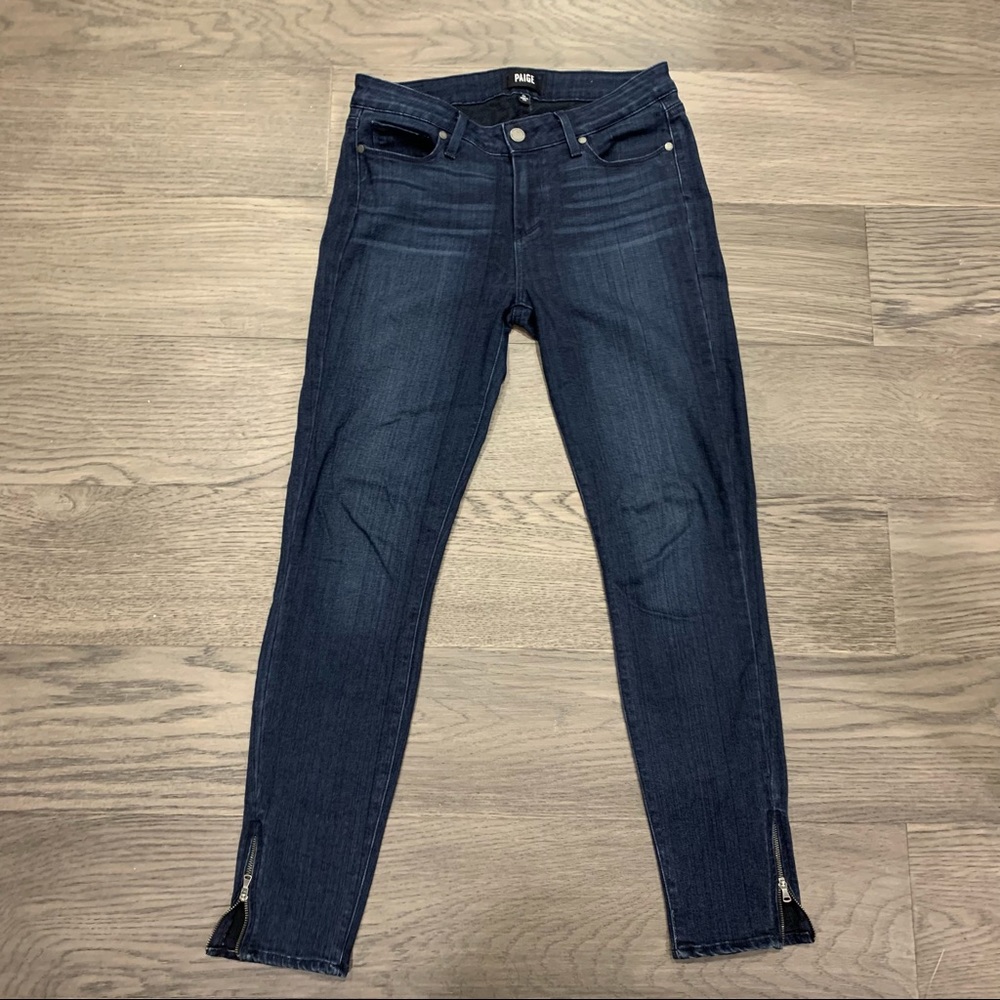 PAIGE Verdugo Ankle Skinny Jeans Zippers Sz 29